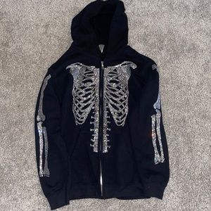 Simplicity Zip up hoodie with rhinestones